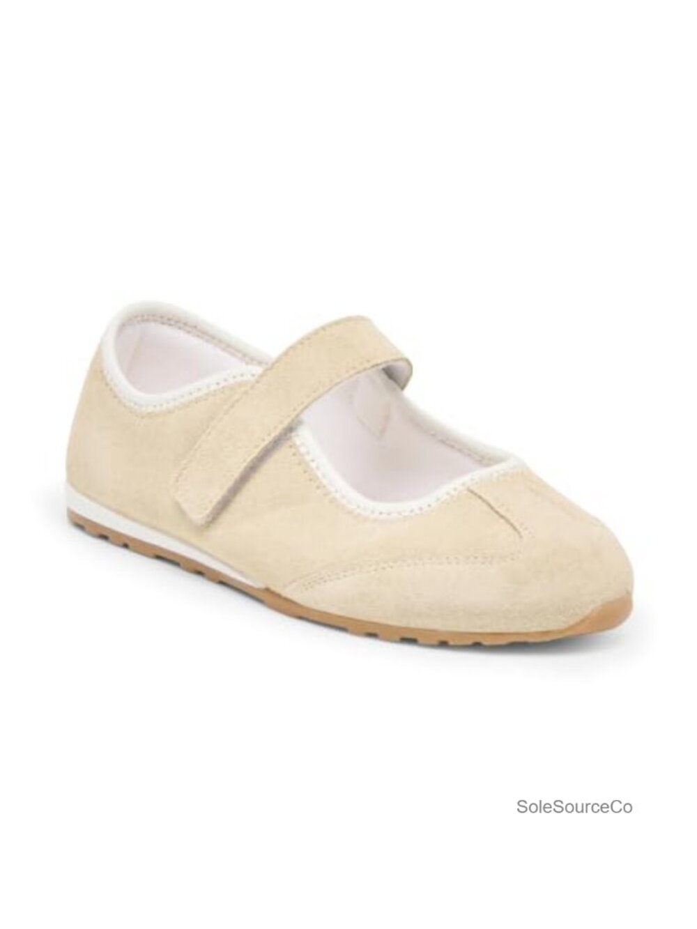 Faux Suede Mary Jane Ballet Flats Slip On Walking Shoes with Memory Foam